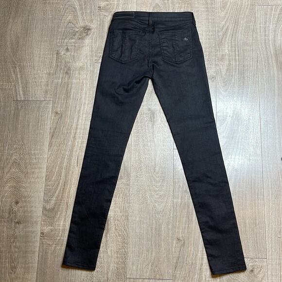 RAG & BONE Women's Black Shimmer Skinny Legging Jeans in Shoreditch - Picture 10 of 11
